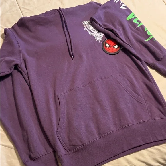 Purple Hoodie with Green Venom Graphic - Picture 4 of 4